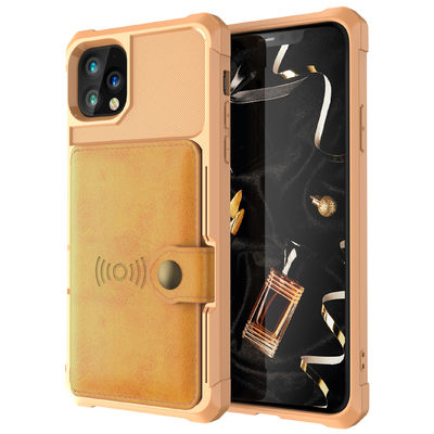 Iphone 14 için OEM Telefon Deri Cüzdan Kılıf Darbeye Dayanıklı Magsafing Kart Tutucu