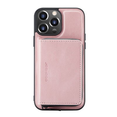 Dikişsiz Iphone 12 / Iphone 13 Deri Telefon Kılıfı Çok Fonksiyonlu Iphone 14 Kılıfı