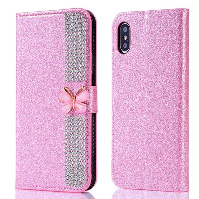 Iphone Xr Xs 11 12 13 14 Pro Max Hücre Kapağı için Flash Powder Elektroplastralı Elmas İçerikli Telefon Kutusu