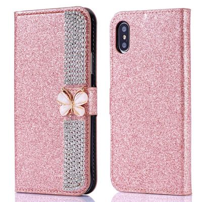 Iphone Xr Xs 11 12 13 14 Pro Max Hücre Kapağı için Flash Powder Elektroplastralı Elmas İçerikli Telefon Kutusu