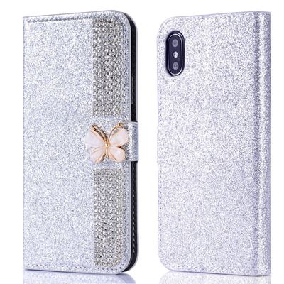 Iphone Xr Xs 11 12 13 14 Pro Max Hücre Kapağı için Flash Powder Elektroplastralı Elmas İçerikli Telefon Kutusu
