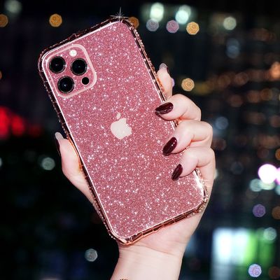Lüks Glitter Bling Elmas Şeffaf Yumuşak Telefon Kutusu IPhone 14 13 12 Pro Max 11 XS XR 8 Plus için
