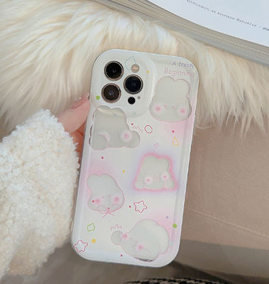 Zayıf Şok geçirmez telefon kılıfları Pembe Tavşan Iphone 15 Apple Telefon Kılıfı