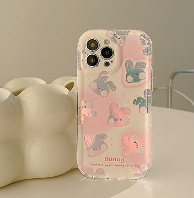 Zayıf Şok geçirmez telefon kılıfları Pembe Tavşan Iphone 15 Apple Telefon Kılıfı