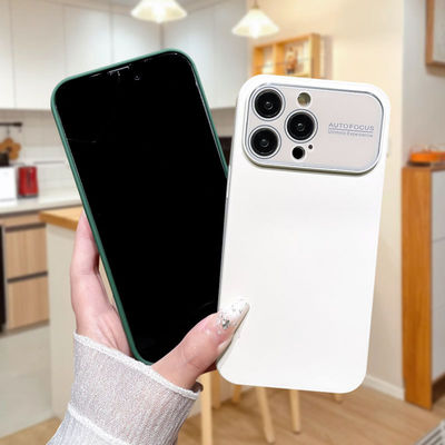 Iphone 15 için büyük pencere şok geçirmez telefon kılıfları sıvı silikon telefon tam kapağı