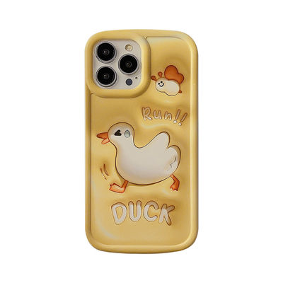 Stereoskopik 3 boyutlu eğlenceli ördek Apple telefon kılıfı Iphone 11 12 14 13 14pro Max Tam Paket